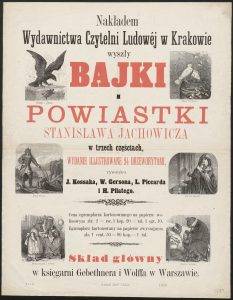 plakat promujący wydanie „Bajek i Powiastek” 1860 r., źródło: Jagiellońska Biblioteka Cyfrowa