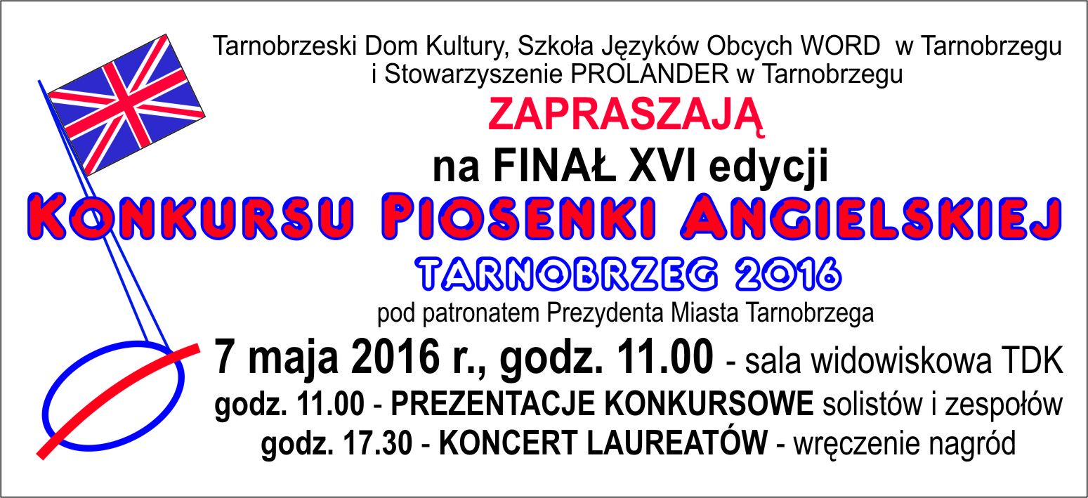 Zapraszamy na Finał Konkursu Piosenki Angielskiej
